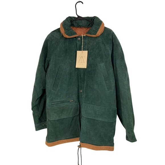 Rare VTG 90s NWT Mens Green Suede Insulated Coat M Zeidler RY10370 $250 - Picture 2 of 10